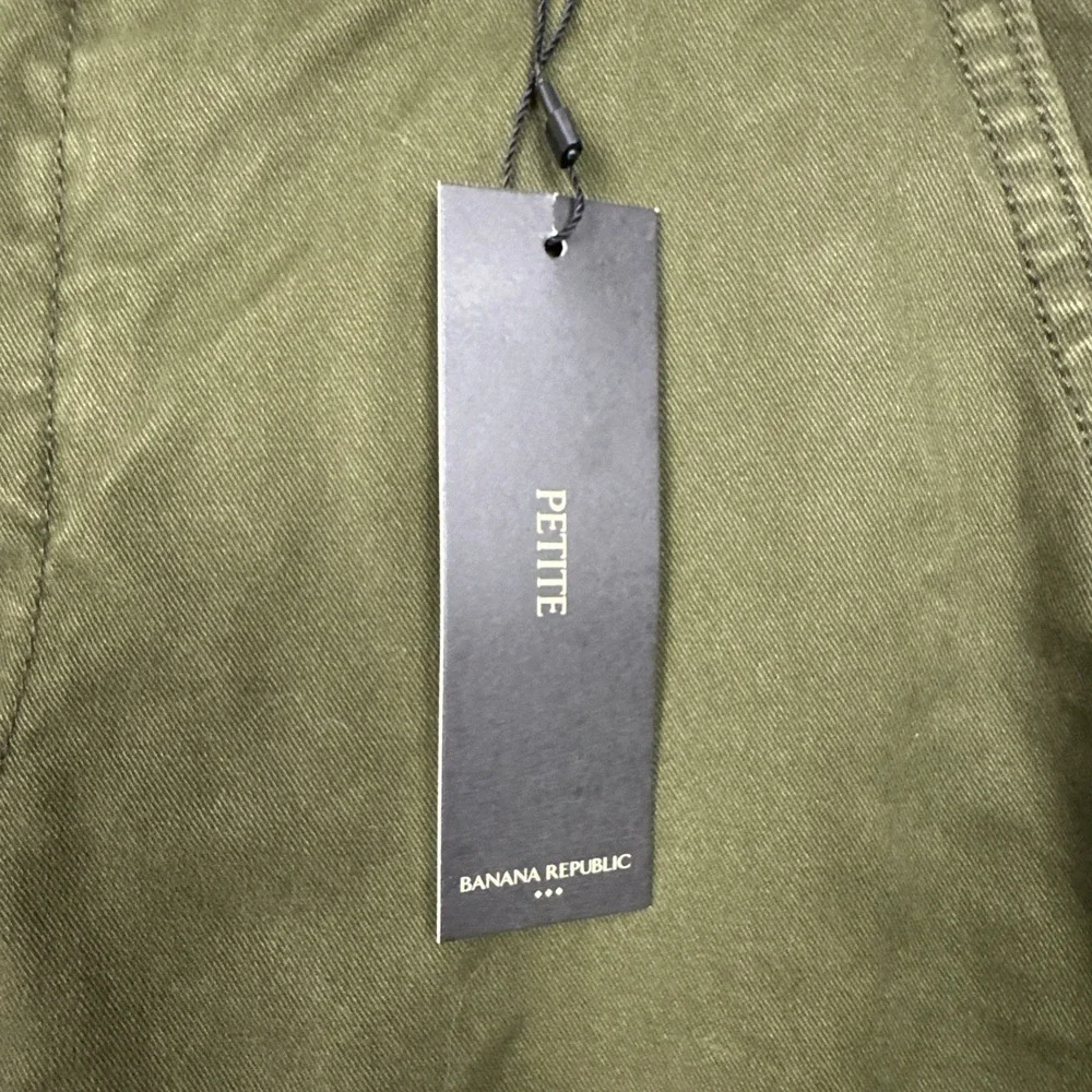 NWT Banana Republic High Rise Authentic Chino Twill Straight Pant Olive‎ Green 0